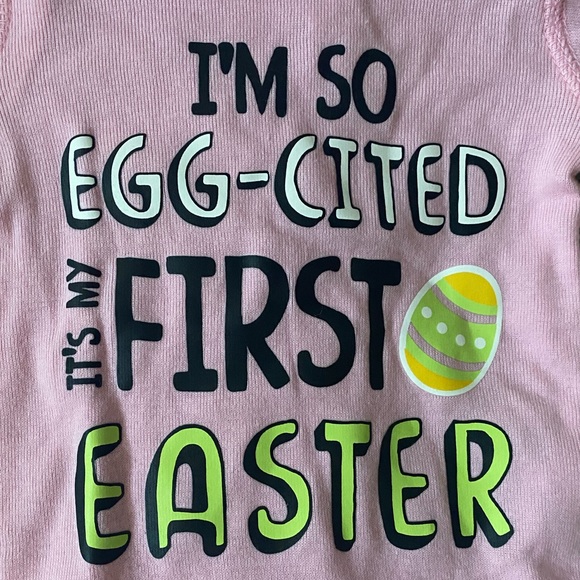 First Easter newborn onesie. Never worn. Pink Easter onesie - Picture 2 of 3